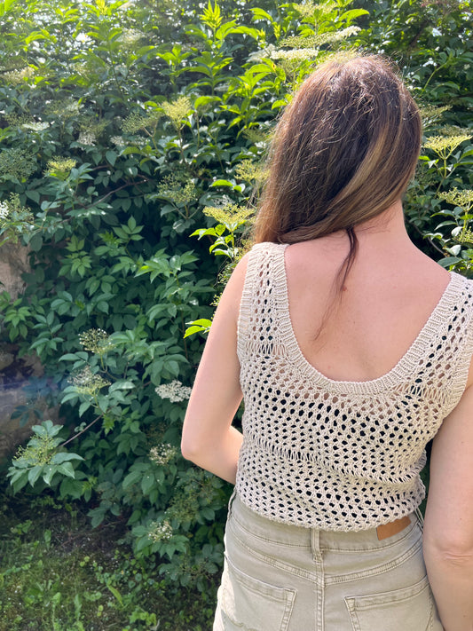 Patron de tricot BRAZIL TOP PDF - 2 constructions avec/sans couture