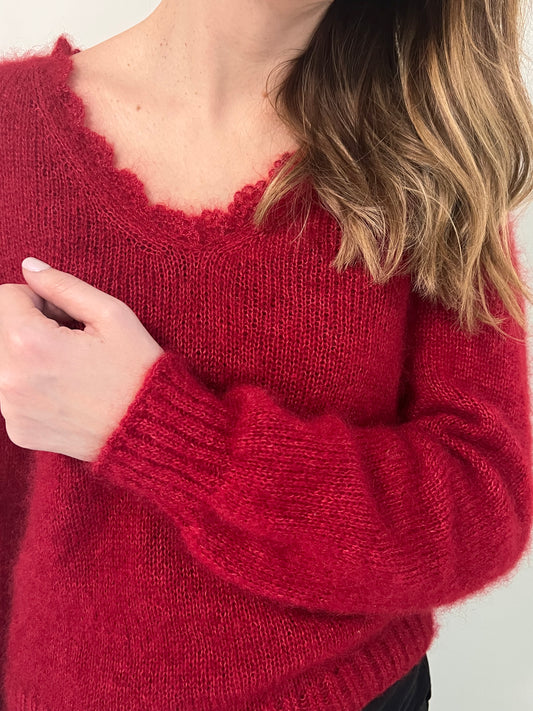 VENISE SWEATER knitting pattern PDF - 2 ways oj knitting available (seamless and with seams)