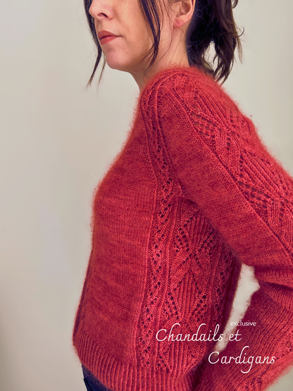 Patron de tricot ATHEN CARDIGAN SLEEVED PDF - (de haut en bas en aller-retour)