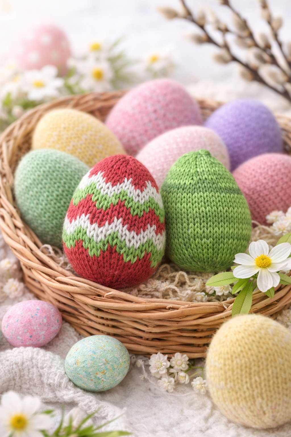 FREE EASTER EGGS Knitting Pattern PDF -(seamless)