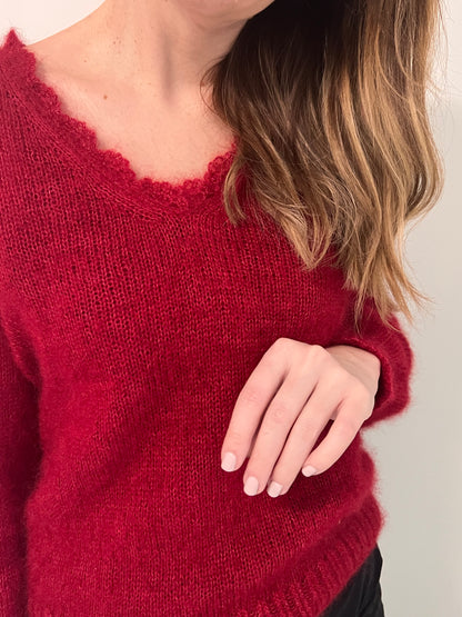VENISE SWEATER knitting pattern PDF - 2 ways oj knitting available (seamless and with seams)